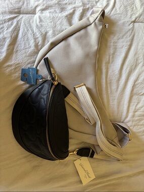 Black Quilted Crossbody Belt Bag